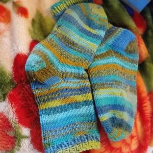 Home made knitted socks